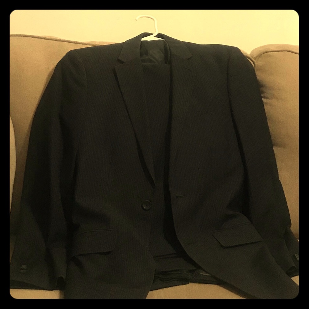 Kenneth Cole Black Pinstripe Suit